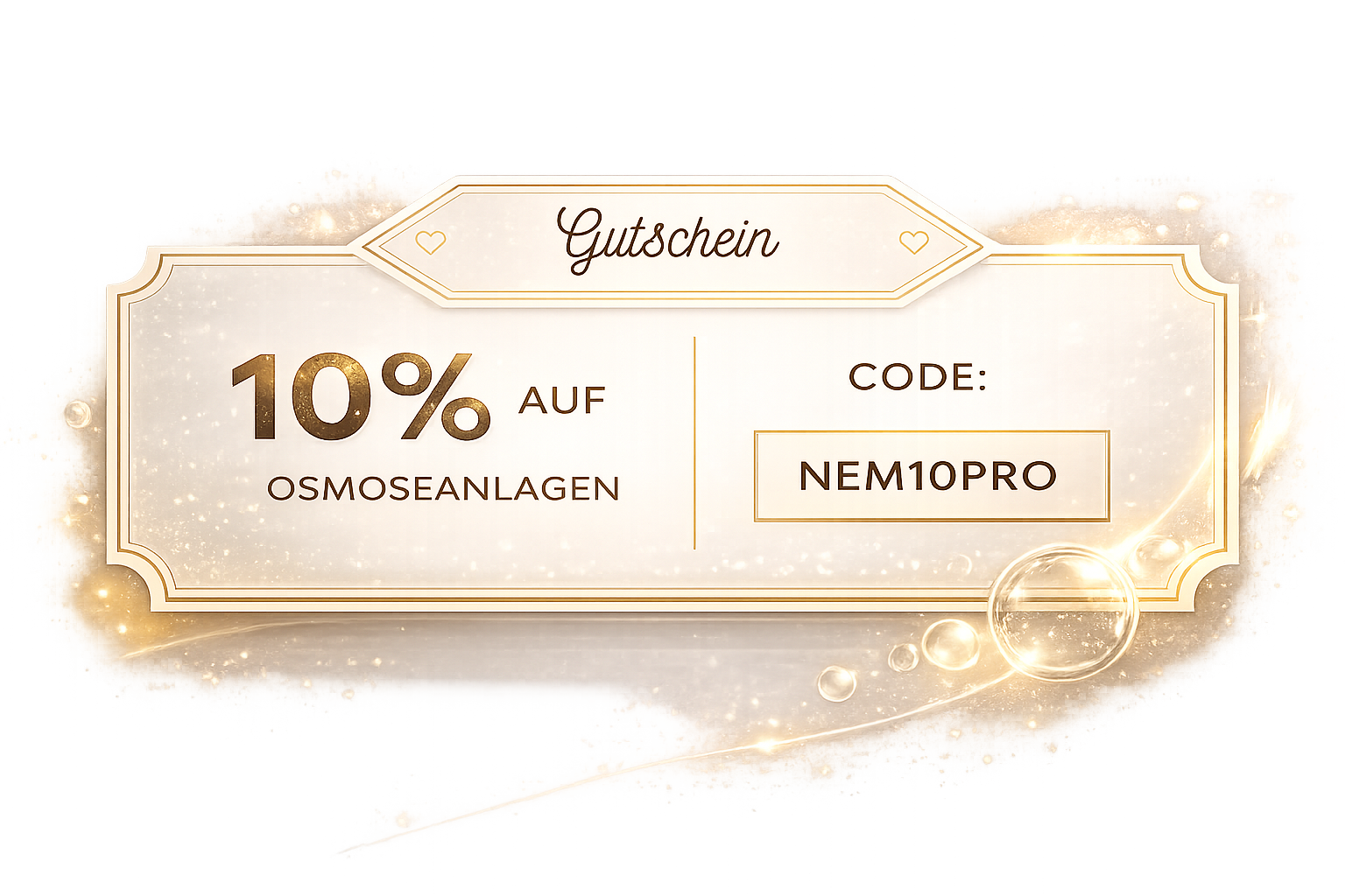 10% Gutschein bei Kauf einer Osmoseanlage